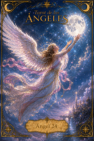 Angel vula hacia la luna