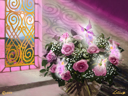 Hadas ramos rosas