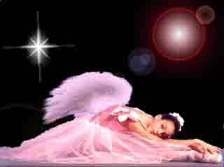 Angel rosa con reflejos de estrella