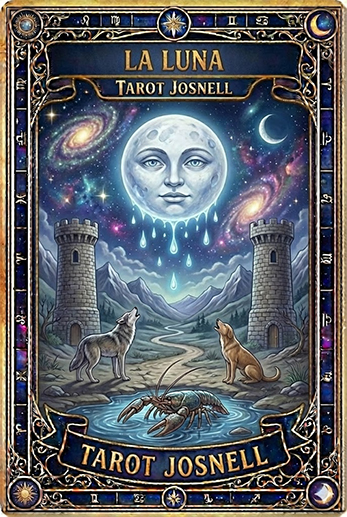 The Moon (Major Arcana) - illuminated Tarot
