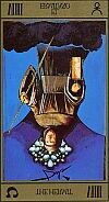 TAROT DE DALI CARTA EL ERMITAÑO AL REVES