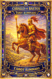 Arcano Caballo de Bastos - Tarot Iluminado