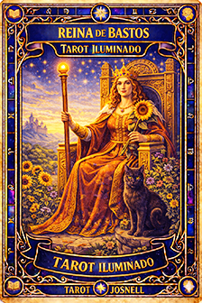 Arcano Reina de Bastos - Tarot Iluminado