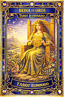 Arcano Reina de Oros - Tarot Iluminado