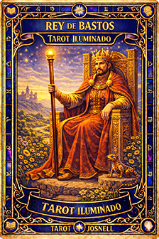 Arcano Rey de Bastos - Tarot Iluminado