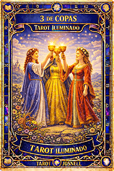 Arcano Tres de Copas - Tarot Iluminado